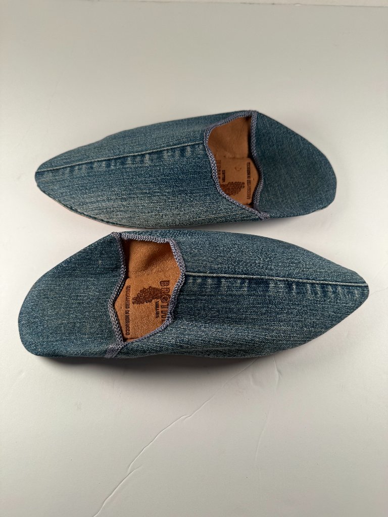 Brother Vellies Denim Babouche Slides — image 3 of 6
